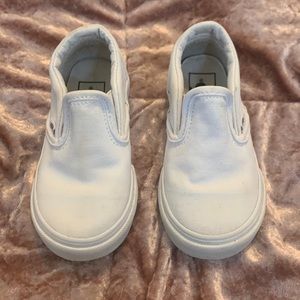 Toddler White Slip-On Vans